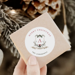 Vintage Monogram Christmas Sticker