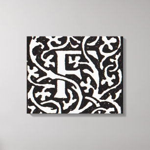 Vintage Monogram F Art Nouveau Letter Canvas Print