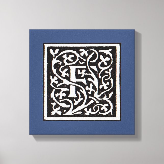 Vintage Monogram F Art Nouveau Letter Canvas Print (Front)