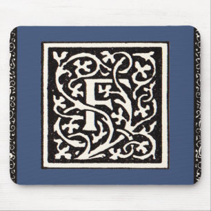 Vintage Monogram F Art Nouveau Letter Mouse Pad