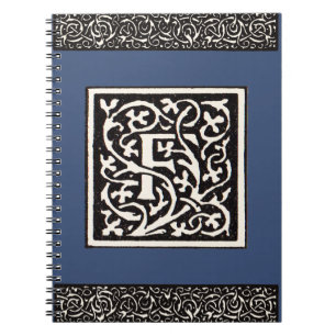 Vintage Monogram F Art Nouveau Letter Notebook