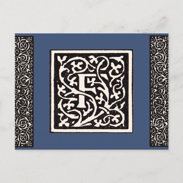 Vintage Monogram F Art Nouveau Letter Postcard (Front)