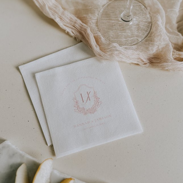 Vintage Monogram | Floral Boho Wedding Foil Napkins (Creator Uploaded)