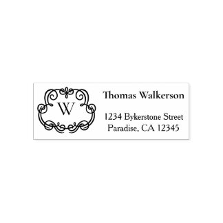 Vintage Monogram  Hand drawn Frame With a Letter Self-inking Stamp