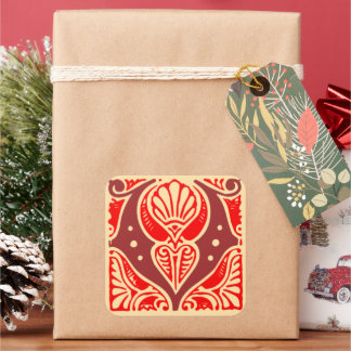 Vintage Monogram Initial Letter V Square Sticker