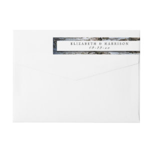 Vintage Monogram & Ink Stain Wedding Wrap Around Label