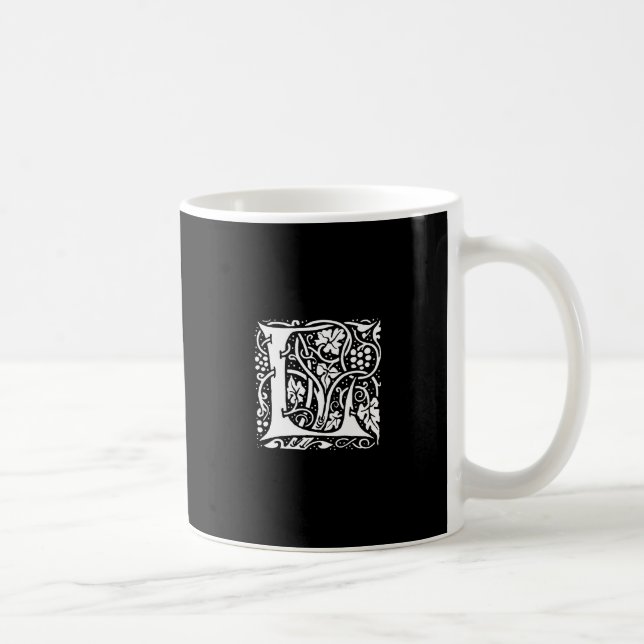 Vintage Monogram L Art Nouveau  Coffee Mug (Right)