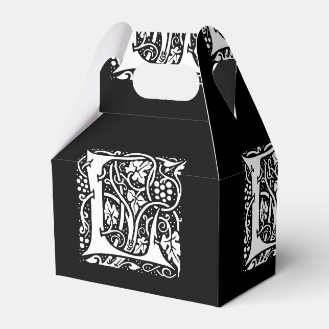 Vintage Monogram L Art Nouveau  Favor Box (Front Side)