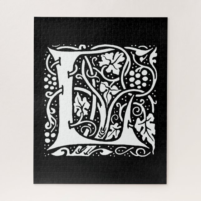 Vintage Monogram L Art Nouveau  Jigsaw Puzzle (Vertical)