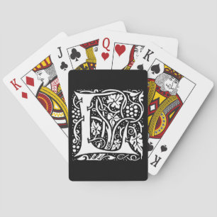 Vintage Monogram L Art Nouveau Letter Playing Cards