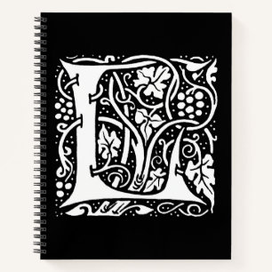 Vintage Monogram L Art Nouveau  Notebook