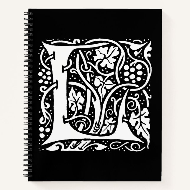 Vintage Monogram L Art Nouveau  Notebook (Front)