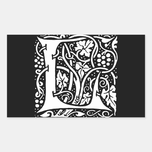 Vintage Monogram L Art Nouveau  Sticker (Front)