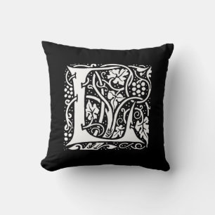 Vintage Monogram L Art Nouveau  Throw Pillow