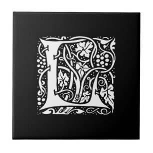 Vintage Monogram L Art Nouveau  Tile