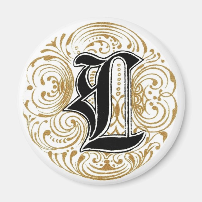 Vintage Monogram ‘L’ in Gold Magnet (Front)