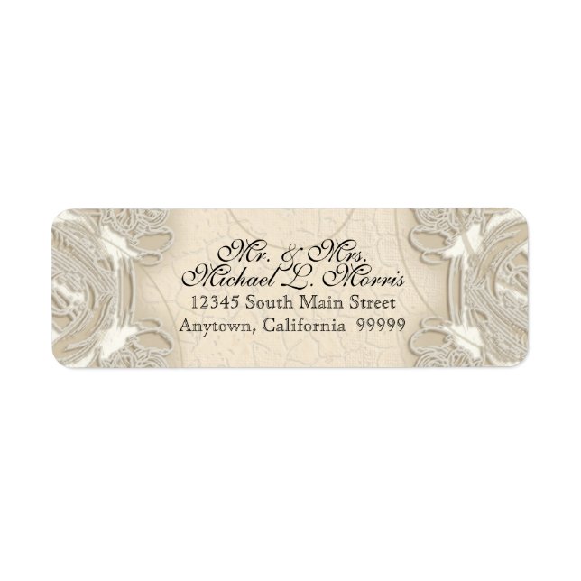 Vintage Monogram Lace Baroque Etching Swirl Formal (Front)