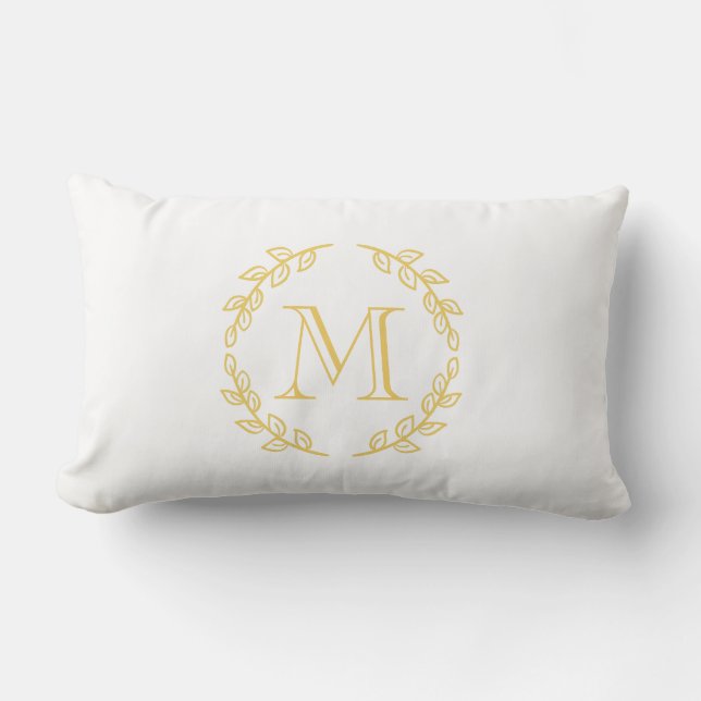 Vintage Monogram Lumbar Pillow (Front)