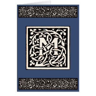 Vintage Monogram M Art Nouveau Letter