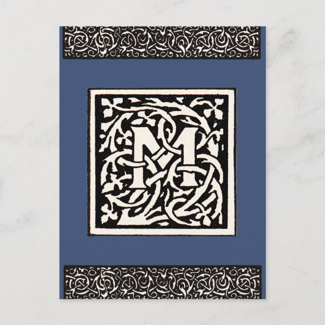 Vintage Monogram M Art Nouveau Letter Postcard (Front)