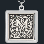 Vintage Monogram M Art Nouveau Letter Silver Plated Necklace<br><div class="desc">Art nouveau Letters - Monograms From the Arts & Crafts Movement This letter M is a lovely Mugged monogram M created in 1901, and published in a set of books. The monogram M is surrounded by a wonderful hand-drawn vine pattern, very much in the style of the art nouveau patterns...</div>