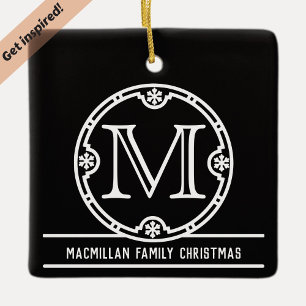 Vintage Monogram No. 2 Ceramic Ornament