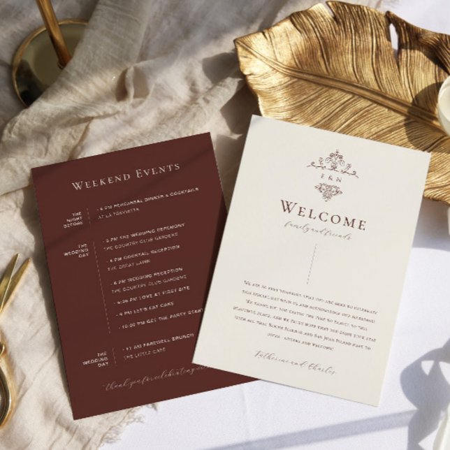 Vintage Monogram | Ornate Boho Wedding Welcome Program (Creator Uploaded)