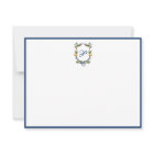 Vintage Monogram Personalized Flat Note Card