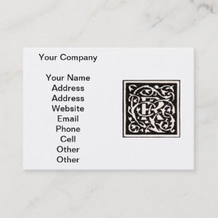 Vintage Monogram R Art Nouveau  Business Card