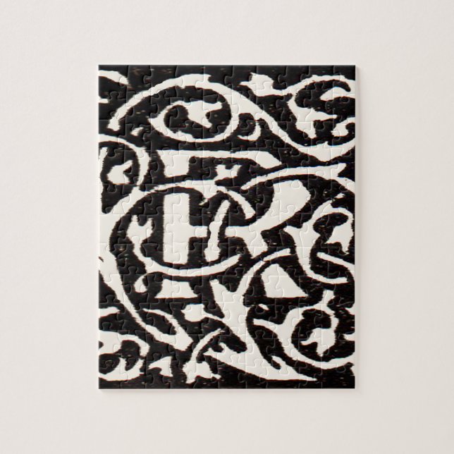 Vintage Monogram R Art Nouveau  Jigsaw Puzzle (Vertical)