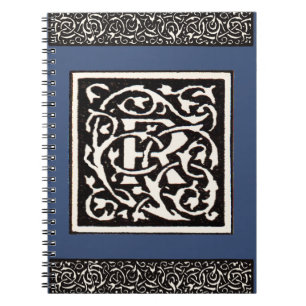Vintage Monogram R Art Nouveau Notebook