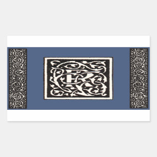 Vintage Monogram R Art Nouveau  Sticker