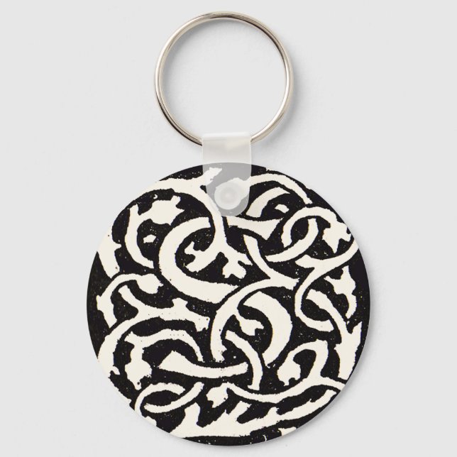 Vintage Monogram S Art Nouveau Letter Keychain (Front)