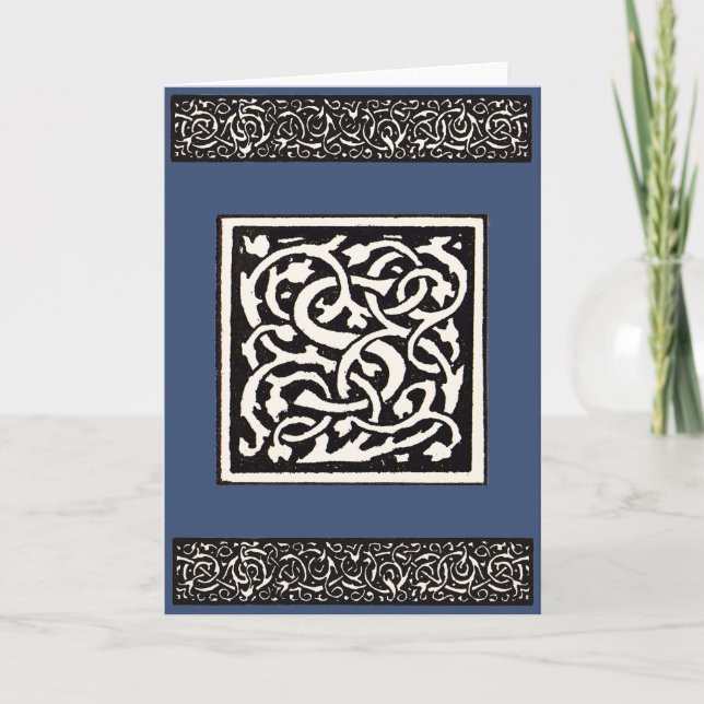 Vintage Monogram S Art Nouveau Letter Note Card (Front)