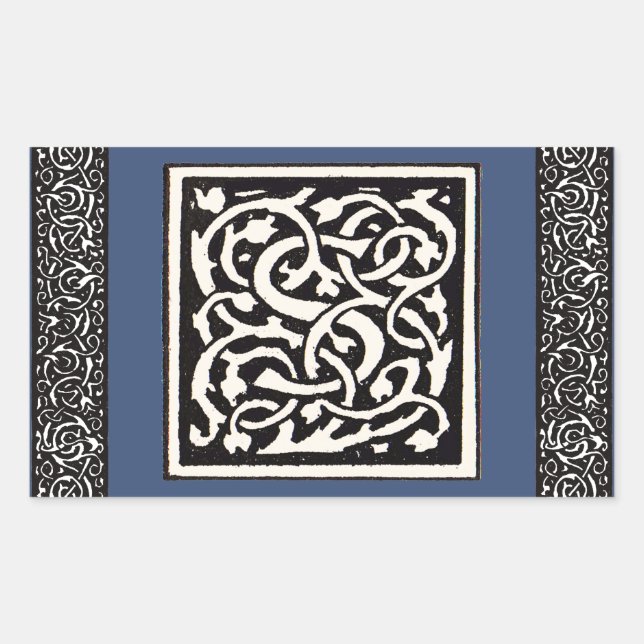 Vintage Monogram S Art Nouveau Letter Sticker (Front)