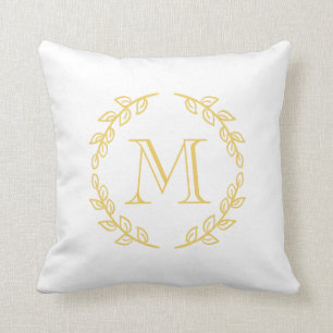 Vintage Monogram Throw Pillow
