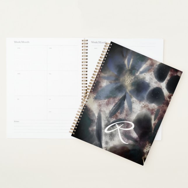 Vintage Monogram Watercolour Floral Planner (Display)