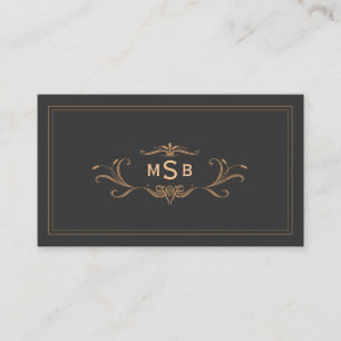 Vintage Monogrammed Elegant Scrolls Business Card