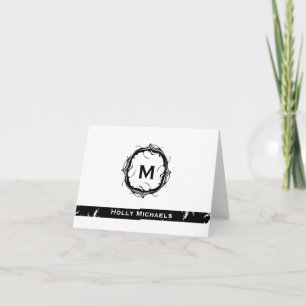 Vintage Monogrammed Notecards - Black and White