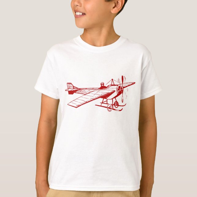 Vintage Monoplane - Ruby Red T-Shirt (Front)