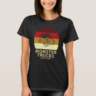 Vintage Monster Truck Are My Jam Retro Sunset Cool T-Shirt