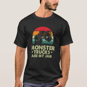 Vintage Monster Truck Are My Jam Retro Sunset Cool T-Shirt