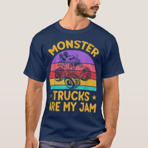 Vintage Monster Truck Are My Jam Retro Sunset Cool T-Shirt