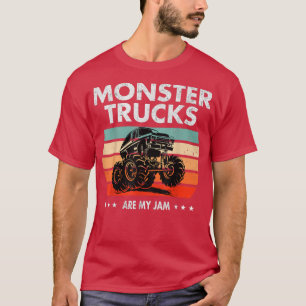 Vintage Monster Truck Are My Jam Retro Sunset Cool T-Shirt
