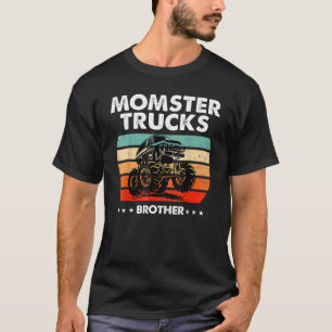 Vintage Monster Truck Brother Retro Sunset Cool En T-Shirt