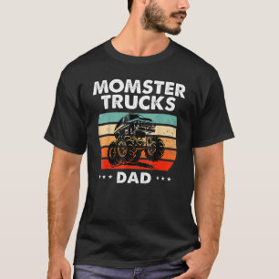 Vintage Monster Truck Dad Retro Sunset Cool Engine T-Shirt