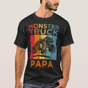 Vintage Monster Truck Papa Retro Sunset  For Dad T-Shirt