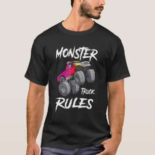 Vintage Monster Truck Rules Retro Sunset Cool Engi T-Shirt