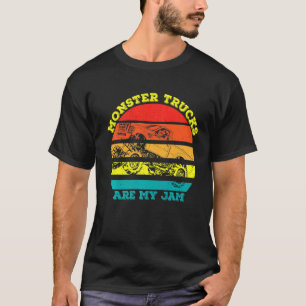 Vintage Monster Trucks Are My Jam Retro Sunset Men T-Shirt