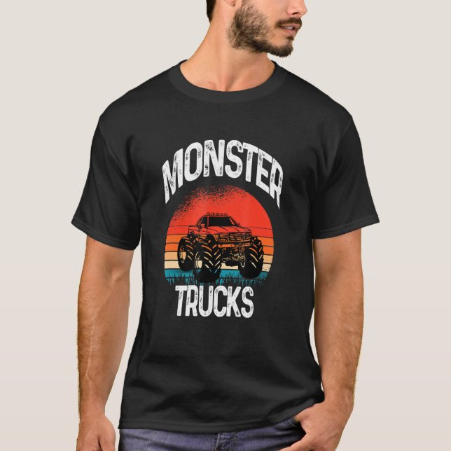 Vintage Monster Trucks  Camouflage T-Shirt (Front)